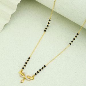 Mangalsutra Infinity Drop pour femme, élégant pendentif infini, bijoux indiens traditionnels, cadeau de mariage tendance - Product Image 1