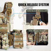 Chaleco Táctico PC de Liberación Rápida con Sistema Multifuncional de Cremallera Trasera MOLLE Equipo de Defensa Personal de Camuflaje