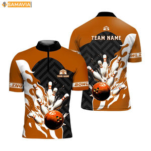 Uniformes d'équipe de bowling imprimés personnalisés SAMAVIA Chemises sublimées respirantes légères pour un usage professionnel - Product Image 3