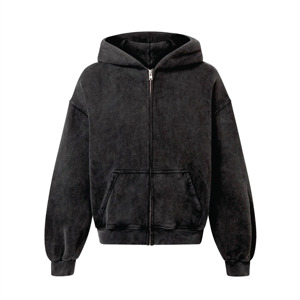 Sudaderas con capucha cálidas de invierno informales de algodón 100% de alta calidad para hombre Diseño de lavado ácido con bolsillo con capucha Precio al por mayor más vendido - Product Image 1