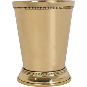 <b>Braided</b> Glass Mint Julep Cup 12 Ounce Capacity Eco-Friendly Brass Beaded Party <b>Accessory</b> - Product Image 3