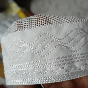 Chapeau de prière musulman en coton gaufré tricoté à la main, ajustable, en maille de qualité supérieure, prix d'usine, pour hommes, toutes saisons - Product Image 1