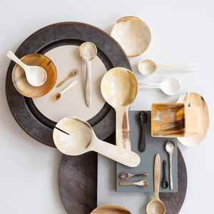 ชามสลัดสำหรับตกแต่งแบบใช้แล้วทิ้งทำจากเขาควายธรรมชาติงานแฮนด์เมด - Product Image 4