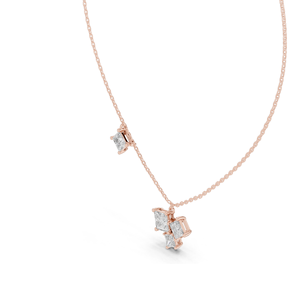 2.55 CT Lab-Created VVS-VS EF CVD Diamond Pendant <b>Necklace</b> Princess Cut Diamonds 18KT Rose, Yellow, White Gold Luxury - Product Image 4