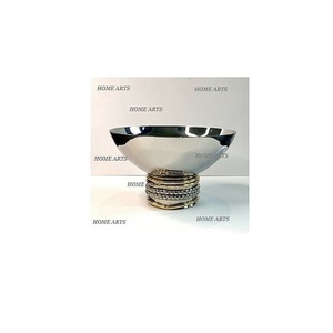 Tazón Decorativo de Acero Inoxidable con Base de Latón, Tamaño Personalizado, Forma Redonda, Tazón para Servir Alimentos en India - Product Image 1