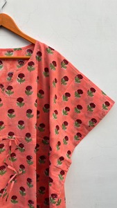 Caftan en coton Caftan floral indien Caftan long Robe pour les mamans Vêtements de nuit pour la plage Caftan indien Robe longue Bikini - Product Image 4