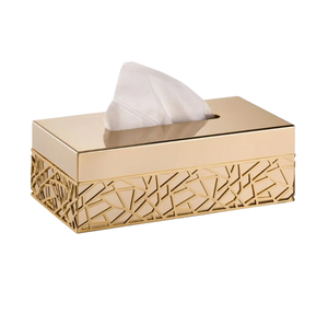 Best Sale Eco-Friendly Customizable Rectangular Modern Metal Napkin Holder <b>Tissue</b> Dispenser Copper Bathroom <b>Tissue</b> Organizer - Product Image 2