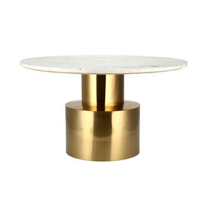 Prix de gros de l'Inde Designer moderne de luxe métal marbre dessus doré table basse ronde pour les mariages et les fêtes - Product Image 2