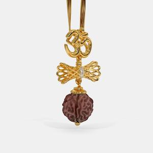 18Kt oro amarillo 0,0160 Ct diamante Rudraksh colgante elegante religioso 2.475 gramos collar de acero inoxidable regalos de moda - Product Image 3