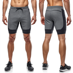 Pantalones Cortos Deportivos de Alto Rendimiento para Hombre, Color Gris Acero, Secado Rápido, Elásticos, para Entrenamiento Atlético - Product Image 1