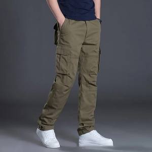 Pantalones Cargo de lona para hombre, informales, con múltiples bolsillos, transpirables, respetuosos con el medio ambiente, con cierre de cordón, de invierno, de talla grande, 2017 - Product Image 4
