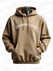 เสื้อฮู้ดผู้ชายผ้าฝ้าย100% มีฮู้ดเสื้อสวมหัวสไตล์สตรีทแวร์พิมพ์ลายสีทึบขายส่งขนาด XS - Product Image 6