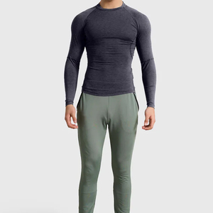 T-shirt de compression à manches longues respirant, antibactérien, à séchage rapide, sans couture, OEM personnalisé, haute qualité, pour hommes, MMA - Product Image 3