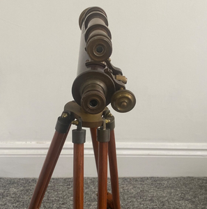 Solid Brass Double Barrel Telescope With Wooden <b>Tripod</b> Nautical Antique Style Handmade Stand Brass Telescope Best Item for Gift - Product Image 2