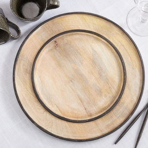 Assiettes de présentation écologiques en bois massif de qualité supérieure bols ronds de forme personnalisée à vendre - Product Image 6