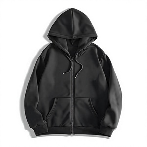 Nouveau modèle de sweat à capuche unisexe en coton, à manches longues, coupe ajustée, couleur unie, avec fermeture éclair, logo personnalisé, pour homme, collection automne, vente en gros - Product Image 1