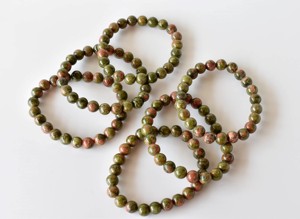 Wholesale Premium Quality Natural Healing Green Color Unakite 8mm <b>Beaded</b> <b>Bracelet</b> for Meditation Jewelry - Product Image 3