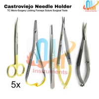 Ensemble d'instruments microchirurgicaux Castroviejo comprenant des ciseaux, un porte-aiguille droit, des pinces à ligature CVD, des instruments dentaires et oculaires |   OldMed