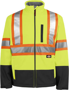 Veste bomber en polaire d'hiver à haute visibilité avec capuche amovible, réfléchissante, classe 3, coupe-vent, vêtements de travail haute visibilité, gilet de sécurité - Product Image 5