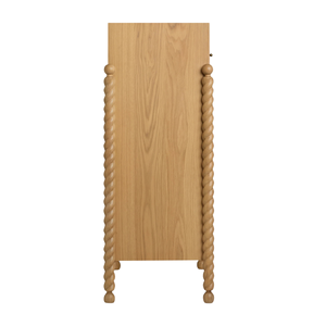 ตู้เก็บของไม้เนื้อแข็งทรงสูง ดีไซน์ขาบิด สำหรับห้องนั่งเล่น ห้องนอน - Product Image 3