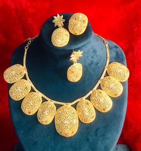 Collier de boucles d'oreilles en cuivre plaqué or 24 carats d'inspiration italienne directement expédié USA France Espagne Turquie Comores - Product Image 2