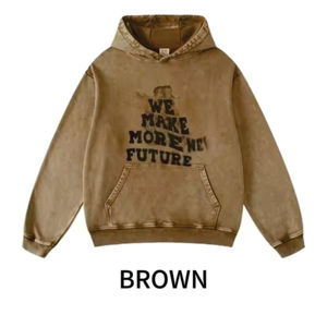 100% coton Premium poids lourd surdimensionné décontracté hommes sweats à capuche brodé bouffée imprimé écologique conception personnalisée en vrac - Product Image 5