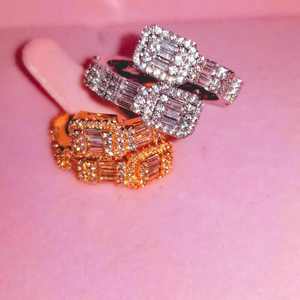 Joyería Vidhi de Lujo, Plata de Ley 925 Sólida, Chapada en Oro, Diamante de Laboratorio con Corte Brillante, Engaste en Canal Vintage, Unisex, VVS - Product Image 2