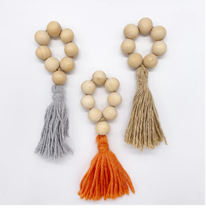 Servilletero con cuentas de madera, mesa de regalo de inauguración, accesorios de decoración para fiesta de boda, servilletero, servilleteros de madera con borlas - Product Image 1
