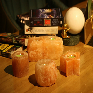 Candelabro de piedra de sal del Himalaya de primera calidad hecho a mano, artesanías naturales para decoración del hogar - Product Image 3