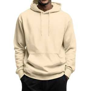 Regular Fit Hooded Sweatshirt Men <b>Lightweight</b> Autumn Streetwear Solid <b>Hoodie</b> Fleece Pullover Sweater with Pockets - Product Image 3