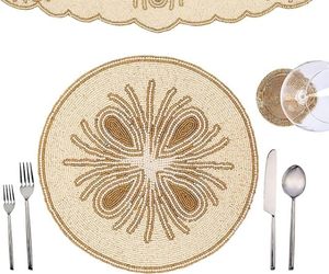 Handcrafted Glass Beaded Eco-Friendly American Style <b>Placemats</b> for <b>Dining</b> <b>Table</b> Wedding Christmas Decoration Family Gathering - Product Image 6