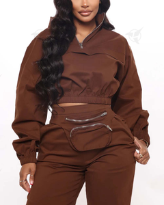 Ropa de calle de la mejor calidad, jersey de gran tamaño, chándal transpirable de dos piezas, conjunto cortavientos para mujer, precio barato con personalización - Product Image 4