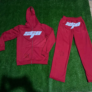 Sudadera de algodón con cremallera completa para hombre 470 GSM Puff Print Logo Boxy Fit Hoodie & Baggy Pants Sweatsuit de gran tamaño para pedidos a granel - Product Image 6