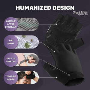 TWILLSPORTS-Guantes de Nailon Acolchados para Hombre, Correa de Muñeca, Soporte para Entrenamiento, Medio Dedo, Gimnasio, Fitness, Acolchado, para Entrenamiento - Product Image 3