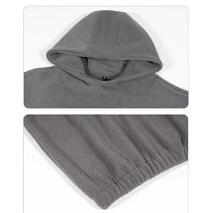 Hoodies Hommes Polaire 300GSM 100% Polyester Polaire Personnalisé Blanc Surdimensionné Polaire À Capuche - Product Image 4