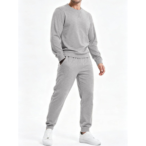 Premium Unisex Sweatsuit <b>Set</b> 2 Piece Casual Crewneck Sweatshirt and <b>Jogger</b> Pants <b>Matching</b> Outfit for Everyday Wear - Product Image 1
