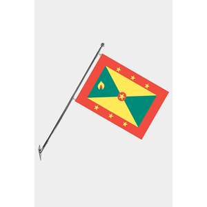 Ensemble de mât de drapeau télescopique Grenada à fixation murale avec bannières en polyester imprimées numériquement - Product Image 1