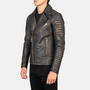 Veste en cuir décontractée élégante pour hommes vestes pour hommes streetwear à fermeture éclair tendance extérieur sur mesure de haute qualité en gros - Product Image 2