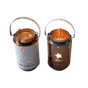 Lanterne en métal de conception classique avec poignée bougeoir en fer fini antique pour la maison et le mariage décoration de noël vase de sol - Product Image 5