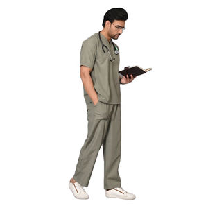 Uniforme Médico de Tela de Pana de Algodón Transpirable de la Mejor Calidad para Hombre, Traje Quirúrgico de 2 Piezas con Cuello en V para Hospital, Clínica, Laboratorio Dental - Product Image 5