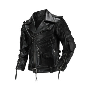 Chaqueta de Cuero Vacuno Vintage para Hombre, Estilo Urbano, Desmontable, Tipo Bomber, con Cuello Alto y Capucha - Product Image 1