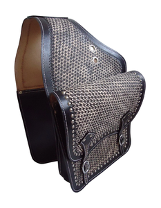 Bolsas de sillín de salto ecuestre de cuero genuino de alta calidad, ropa de equitación occidental mecanizada a mano para caballos - Product Image 3