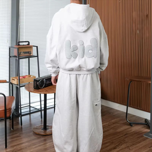 Conjunto Deportivo Personalizado para Hombre, 100% Algodón Grueso, Transpirable, con Capucha, Bordado, Diseño Sólido, Ropa Urbana para Digital - Product Image 2