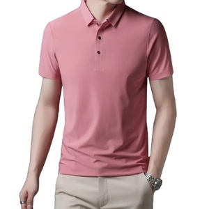 Nouveau été mince respirant Stretch hommes solide populaire Polo vêtements d'affaires décontracté revers Polo homme marque polos - Product Image 5