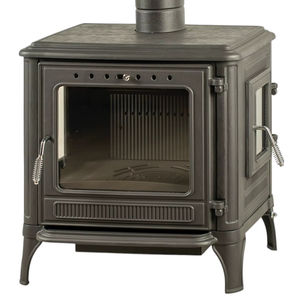 Estufa de leña de hierro fundido Dorello con puerta de vidrio - Product Image 1
