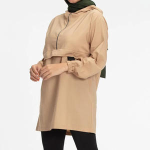 Sudadera con capucha modesta islámica para mujer con logotipo personalizado de alta calidad Sudaderas con capucha con hombros caídos para mujer Sudadera con capucha con cordón - Product Image 1