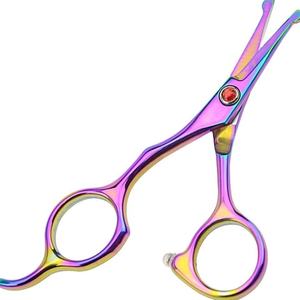 Ciseaux de cheveux de coiffeur droits professionnels en acier inoxydable 6 ''pouces ciseaux amincissants plats noirs/violets pour la coiffure - Product Image 1