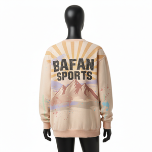 Sudadera para Mujer con Efecto Desgastado por el Sol, 300 GSM, Algodón y Poliéster, Felpa Suave, Tono Durazno, Logotipo Personalizado con Serigrafía, Sudadera Transpirable para Mujer - Product Image 2