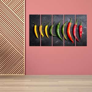 Œuvre d'art sur toile imprimée moderne et élégante pour une décoration intérieure vibrante, lot de 5 toiles - Product Image 1