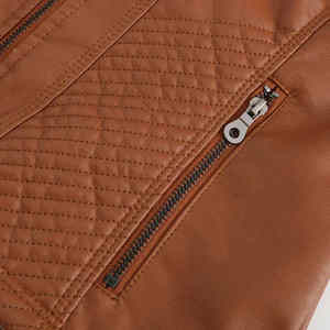 Chaqueta de moda de cuero al por mayor de alta calidad para mujer Oem chaqueta de cuero genuino para mujer - Product Image 5